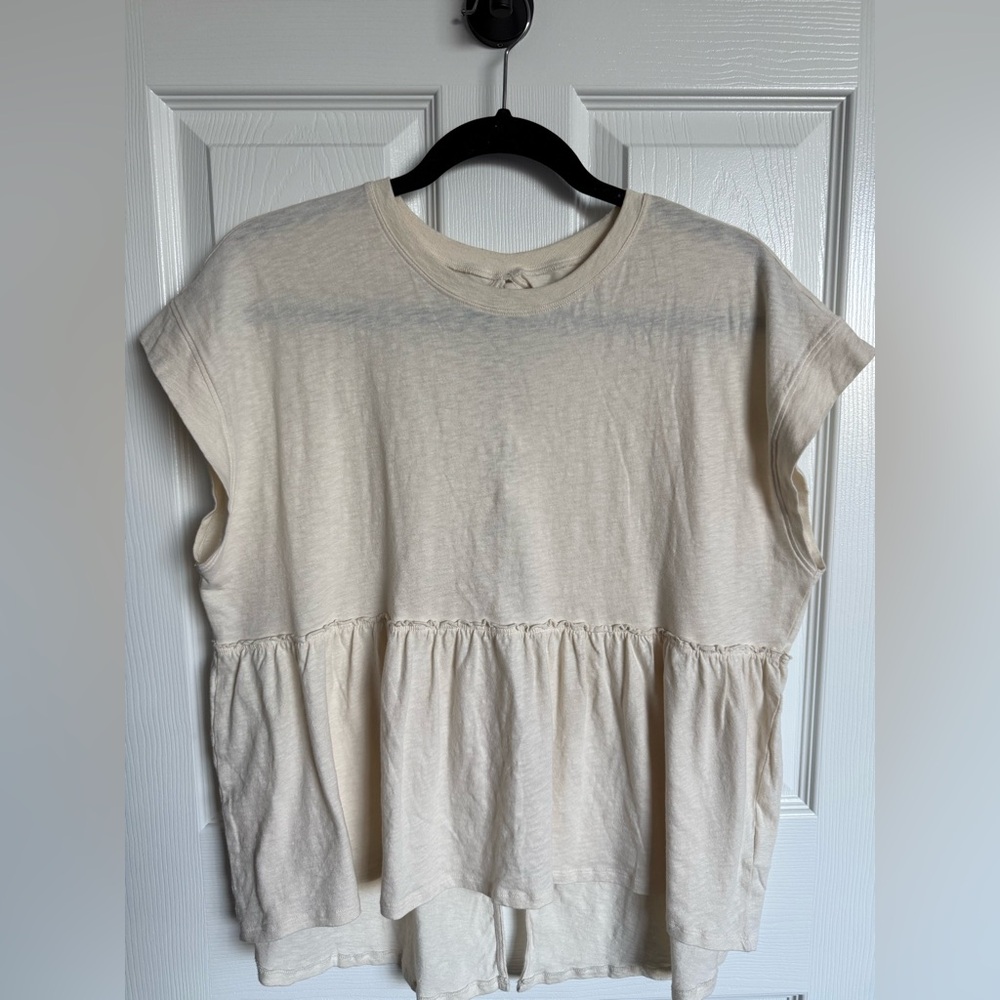 AMERICAN EAGLE CREAM TIE UP BLOUSE